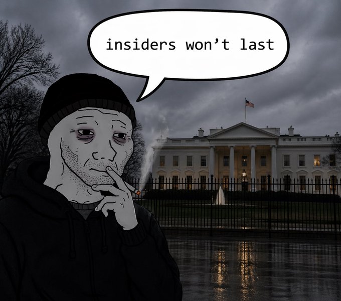 Outsider at the White House at night — insiders won't last